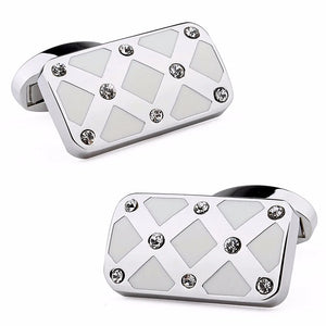 Crystal Cufflinks for Men Wedding Shirt Accessories Cuff Button