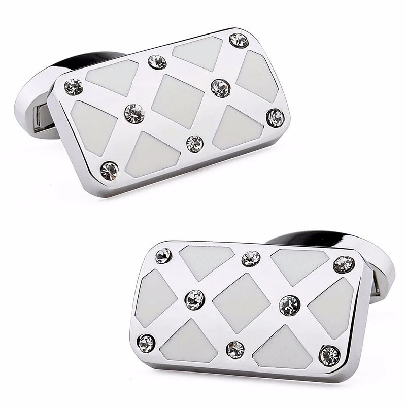 Crystal Cufflinks for Men Wedding Shirt Accessories Cuff Button