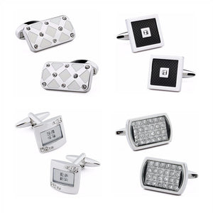 Crystal Cufflinks for Men Wedding Shirt Accessories Cuff Button