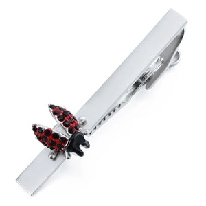 Red Animal Beetle Tie Clips for Mens Crystal Tie Pin Necktie Clasp