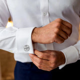 Engraved Flower Pattern Cufflinks & Studs Set