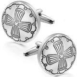 Engraved Flower Pattern Cufflinks & Studs Set