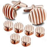 8 PCS Round Cufflink Studs Tuxedo Collar Stud Set for Men