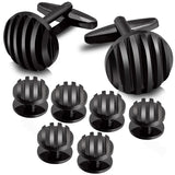 8 PCS Round Cufflink Studs Tuxedo Collar Stud Set for Men