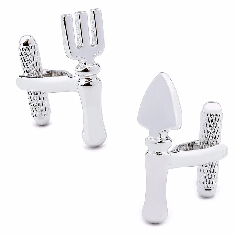 Rhodium Funny Cufflinks for Men Classic Metal French Shirt Cuff Button