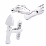 Rhodium Funny Cufflinks for Men Classic Metal French Shirt Cuff Button