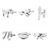 Rhodium Funny Cufflinks for Men Classic Metal French Shirt Cuff Button