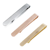 Shinny Tie Bar 2 Inch Brush Tie Bar Clamp Shirt Slim Tie Pin with Box