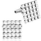 Square Metal Cufflinks Tuxedo Studs Sets Men's French Shirt Jewelry