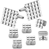 Square Metal Cufflinks Tuxedo Studs Sets Men's French Shirt Jewelry