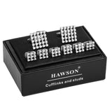 Square Metal Cufflinks Tuxedo Studs Sets Men's French Shirt Jewelry