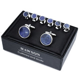 Tuxedo 6 Studs Cufflinks Set Round Cuff Links Men Jewelry Wedding Gift