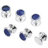 Tuxedo 6 Studs Cufflinks Set Round Cuff Links Men Jewelry Wedding Gift