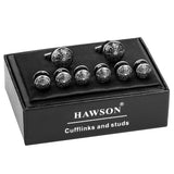 Retro Flower Engraved Cufflinks - Wedding Business Mens