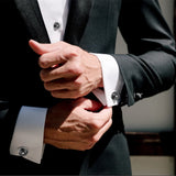 Retro Flower Engraved Cufflinks - Wedding Business Mens
