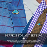 Hand Polished Stone Tie Pin with Chain for Men