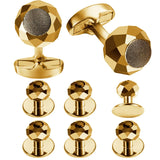 Faceted Stone Tuxedo Shirt Stud Set Cufflinks 8PCS