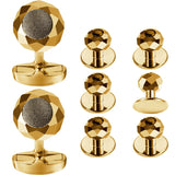 Faceted Stone Tuxedo Shirt Stud Set Cufflinks 8PCS