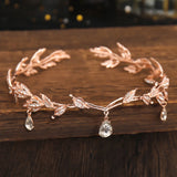 HB13 Water Drop Wedding Hair Accessories Crystal Crown Forehead Headband