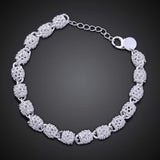HB13 Flash Crystal Silver Bracelet with Color Options for Women