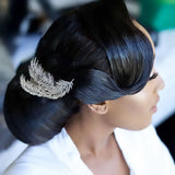 HB42 Alloy Leaf Wedding Hair Comb Crystal Tiara Hair Clip