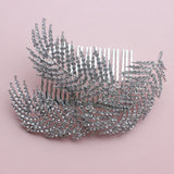 HB42 Alloy Leaf Wedding Hair Comb Crystal Tiara Hair Clip