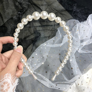 Full Pearls Headbands for Woman Beaded Bridal Hair Hoop Wedding