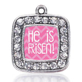 He is Risen Pink Chevron Charm Necklace