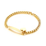 Women's Stainless Steel Heart Dangle Bracelet