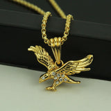 Halloween Hip Hop Rap Necklace 18K Eagle Pendant Necklace