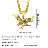 Halloween Hip Hop Rap Necklace 18K Eagle Pendant Necklace