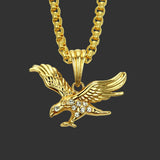 Halloween Hip Hop Rap Necklace 18K Eagle Pendant Necklace