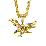 Halloween Hip Hop Rap Necklace 18K Eagle Pendant Necklace