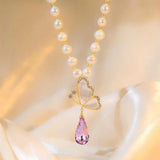 Natural Freshwater Pearl Butterfly Necklace for Women