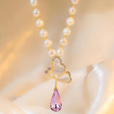 Natural Freshwater Pearl Butterfly Necklace for Women