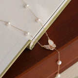 HECAN Pearl Starry Butterfly Pendant Sweater Necklace