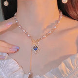 HECAN Freshwater Pearl Necklace Purple Love Pendant Fine Jewelry