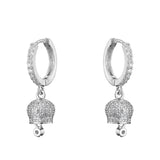 Small Bell Earrings, Jingle Bell Jewelry, Rhinestone