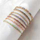 HECHENG 18K Gold Plated Eye Bracelet Enamel Adjustable for Women