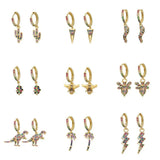 HECHENG CZ Small Hoops Rainbow Earrings Wholesale Gold Silver For Women VE56