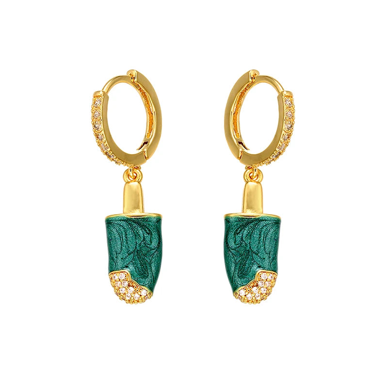 HECHENG CZ Small Hoops Rainbow Earrings Wholesale Gold Silver For Women VE56
