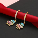 HECHENG CZ Small Hoops Rainbow Earrings Wholesale Gold Silver For Women VE56
