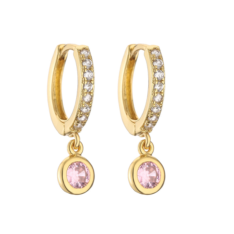 CZ Small Hoop Stud Earrings Sweet Drop Earrings Wedding Party Gift