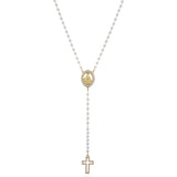 HECHENG Christ Cross Necklace for Women Stainless Steel Rainbow Stone
