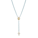 HECHENG Christ Cross Necklace for Women Stainless Steel Rainbow Stone