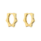 HECHENG Small Hoop Earrings for Women Geometric Twisted Ear Buckle Jewelry