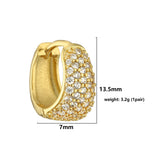 Gold Plated CZ Zircon Huggie Earrings for Women
