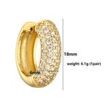 Gold Plated CZ Zircon Huggie Earrings for Women