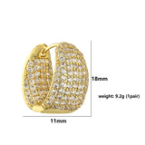 Gold Plated CZ Zircon Huggie Earrings for Women