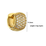 Gold Plated CZ Zircon Huggie Earrings for Women
